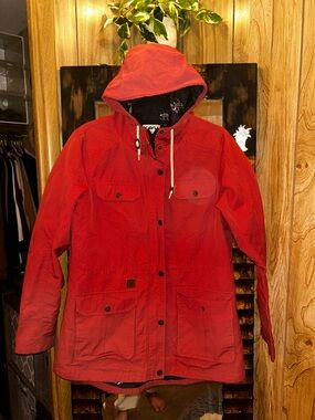Kavu Red Hooded Women's Jacket - Casual Lightweight Coat